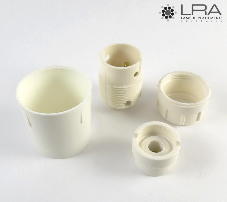 Lamp Holder B22 Bakelite White 10mm Entry-2