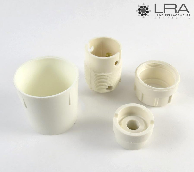 Lamp Holder B22 Bakelite White 10mm Entry-2