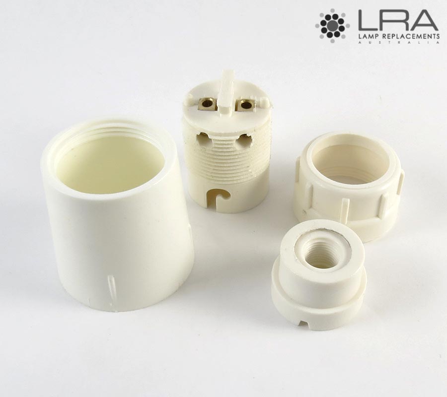 Lamp Holder B22 Bakelite White 10mm Entry-3