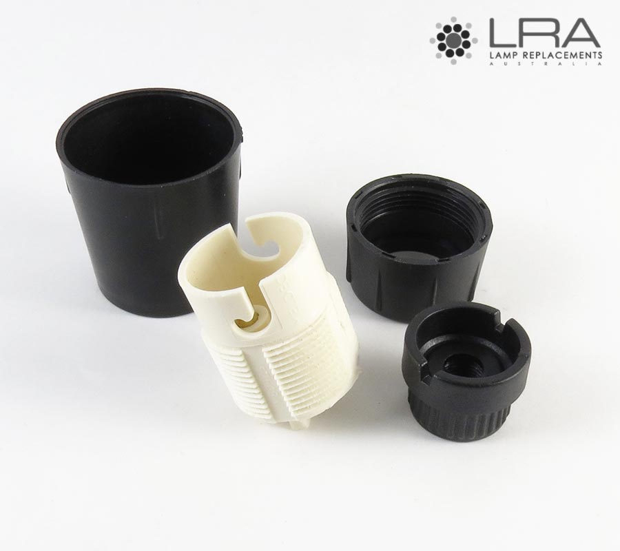 Lamp Holder B22 Bakelite Black 10mm Entry-2