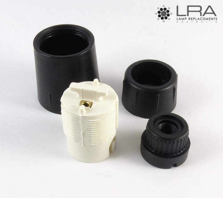 Lamp Holder B22 Bakelite Black 10mm Entry-3