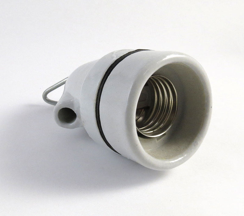 Lamp Holder E27 Porceilain with Wire Hanger-3
