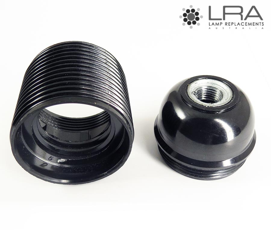 Lamp Holder E27 Bakelite Black Threaded