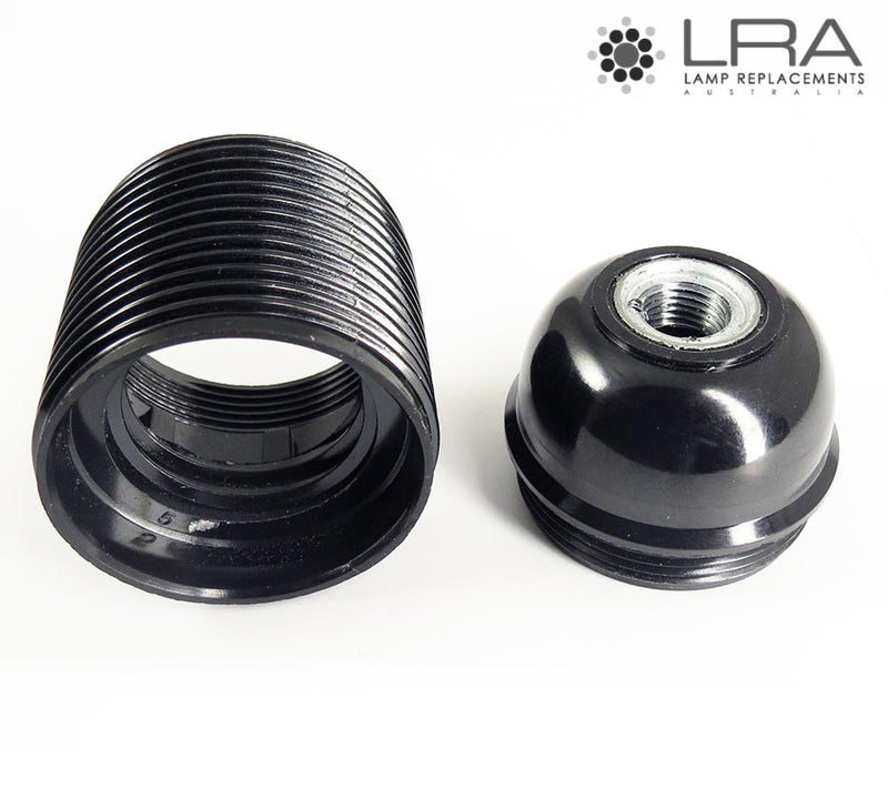 Lamp Holder E27 Bakelite Black Threaded-2