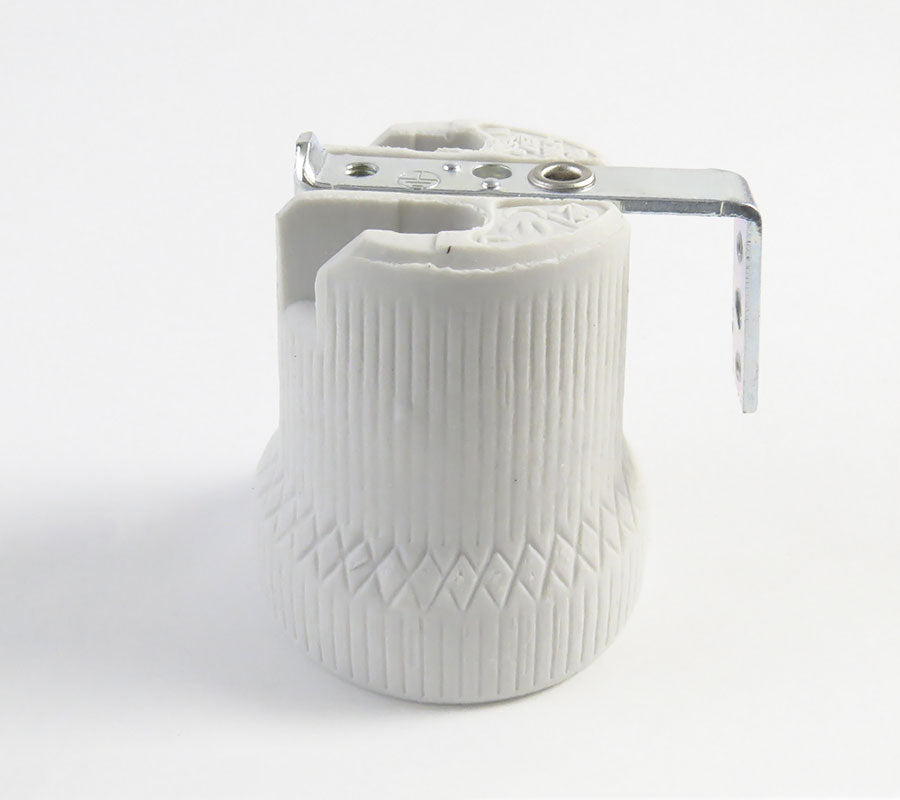 Lamp Holder E27 Porcelain with L-Bracket-2