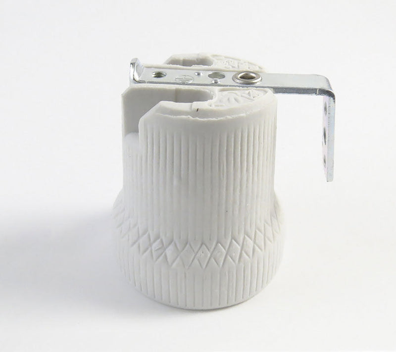 Lamp Holder E27 Porcelain with L-Bracket-2