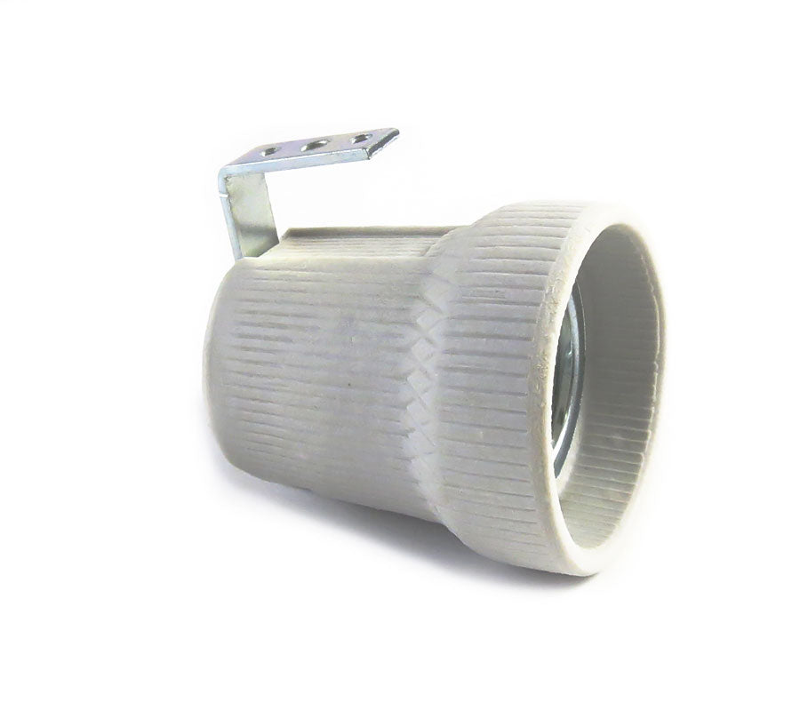 Lamp Holder E27 Porcelain with L-Bracket-1