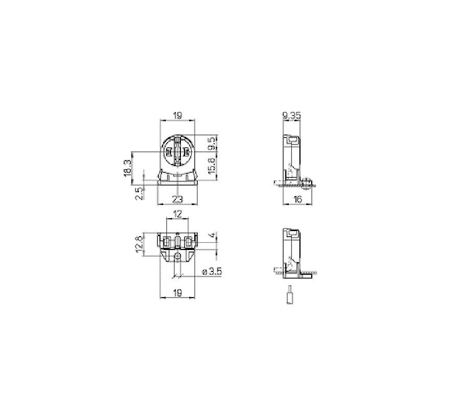 AAG STUCCHI Lamp Holder T5 289/F-15-TR-2