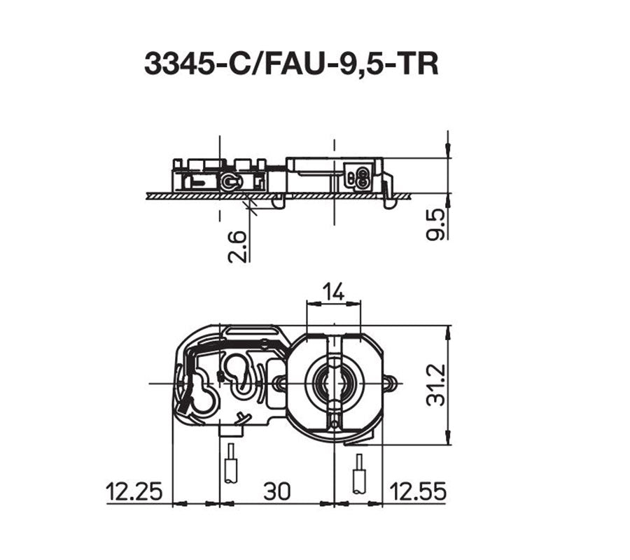 AAG STUCCHI Lamp Holder T8 3345-C/FAU-9.5-TR-2