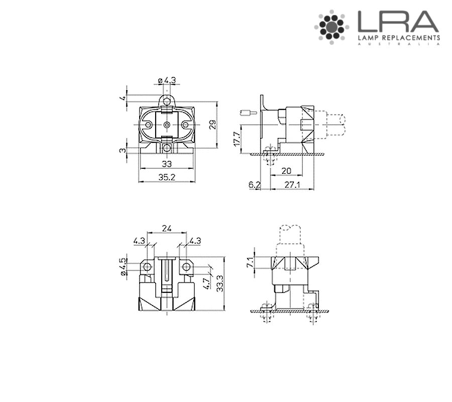 AAG STUCCHI Lamp Holder CFL G23 401/V-5