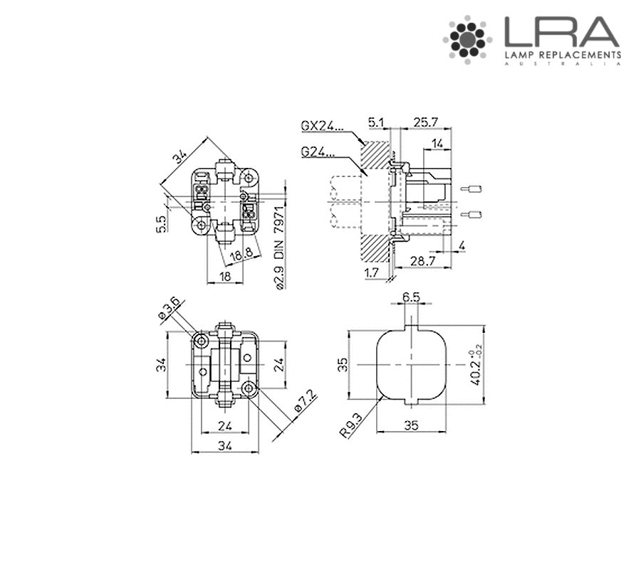 AAG STUCCHI Lamp Holder CFL G24d1 422/A-D1-5