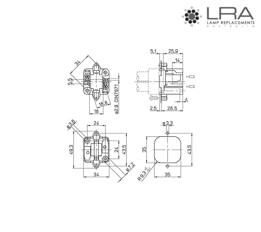 AAG STUCCHI Lamp Holder CFL G24d2 422/VA-D2-5