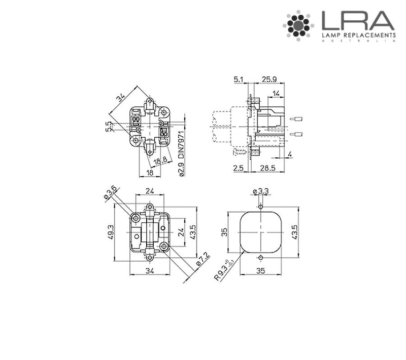 AAG STUCCHI Lamp Holder CFL G24d2 422/VA-D2-5