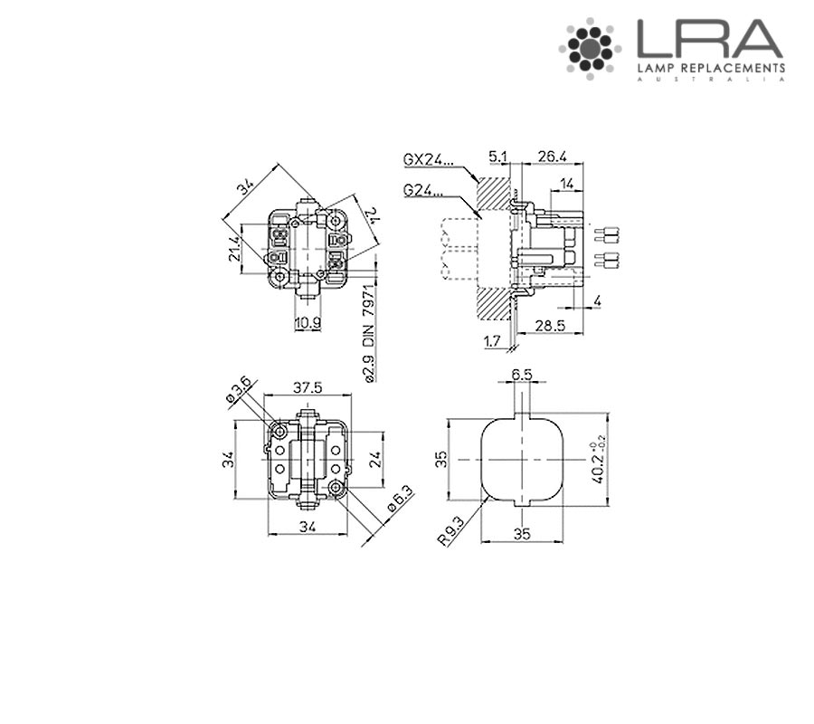 AAG STUCCHI Lamp Holder CFL G24q1 422/A-Q1-X-4