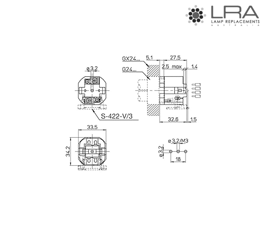 AAG STUCCHI Lamp Holder CFL G24q2 422/V-Q2-4