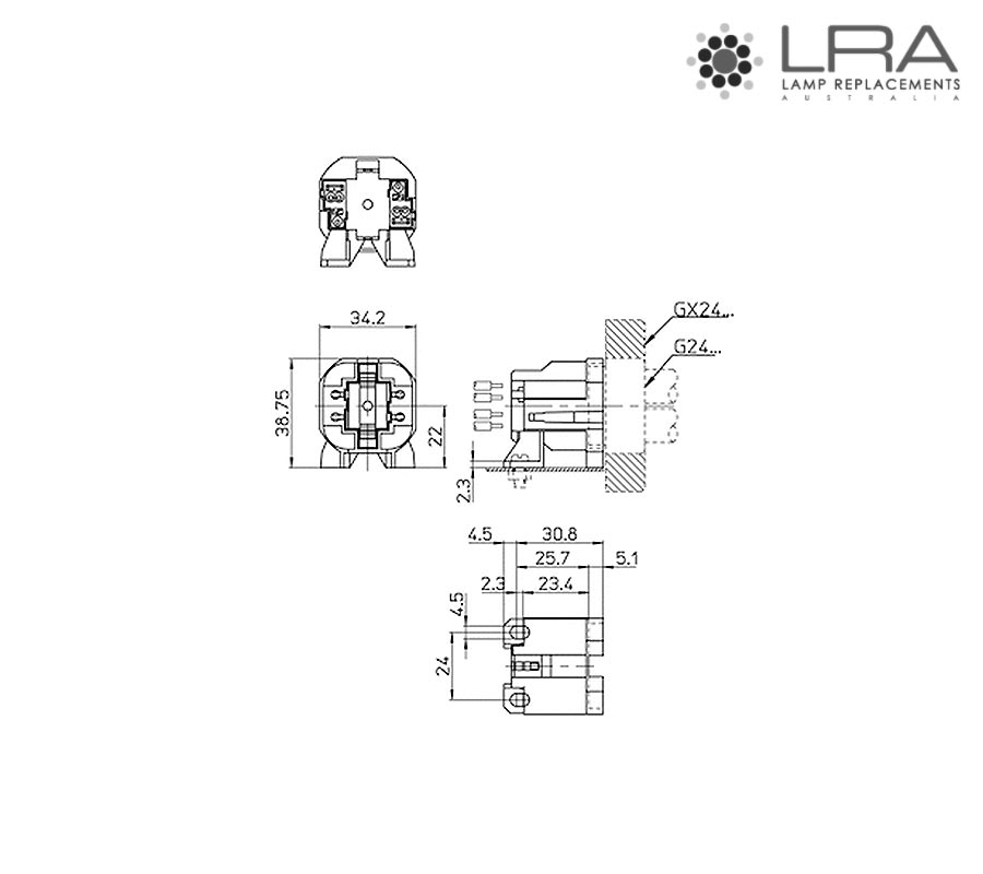 AAG STUCCHI Lamp Holder CFL G24q2 423/V-Q2-4