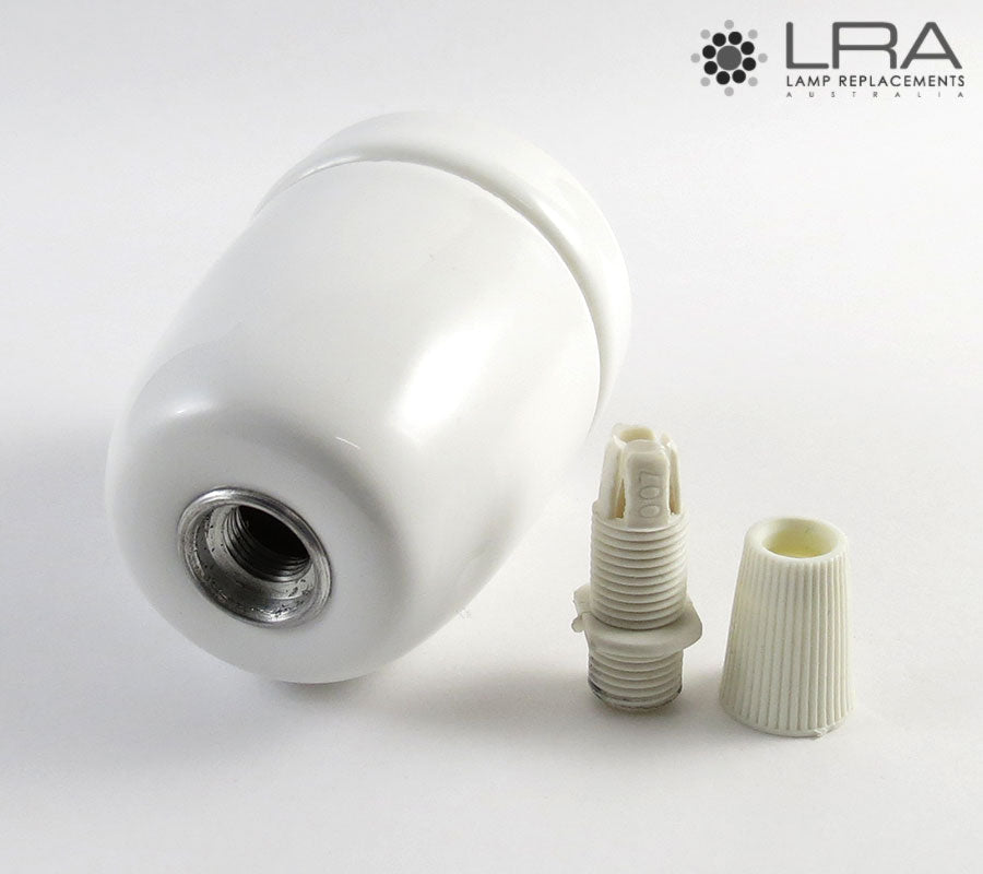 ENDURO Pendant Lamp Holder E27 White Ceramic-4