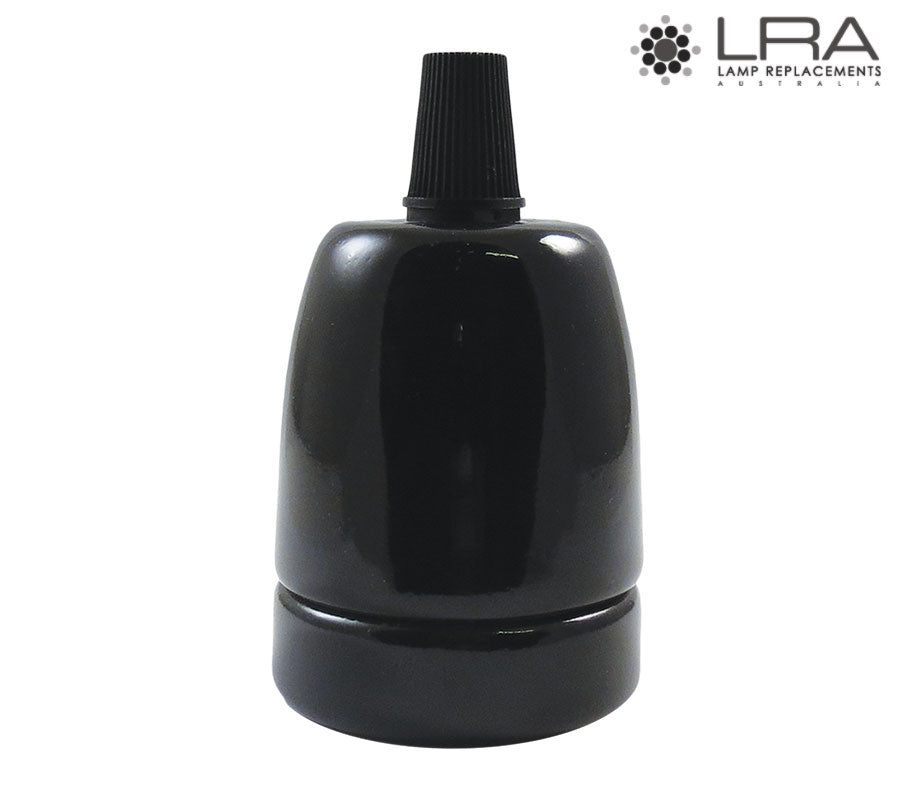 ENDURO Pendant Lamp Holder E27 Black Ceramic-2