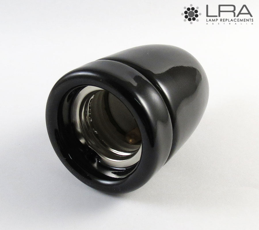 ENDURO Pendant Lamp Holder E27 Black Ceramic-3