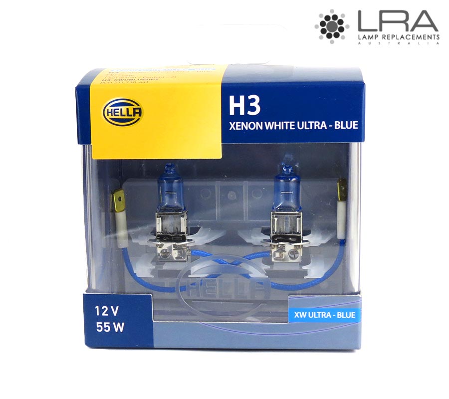 HELLA H3 Headlight Set 55W 12V PK22s Xenon Blue-1