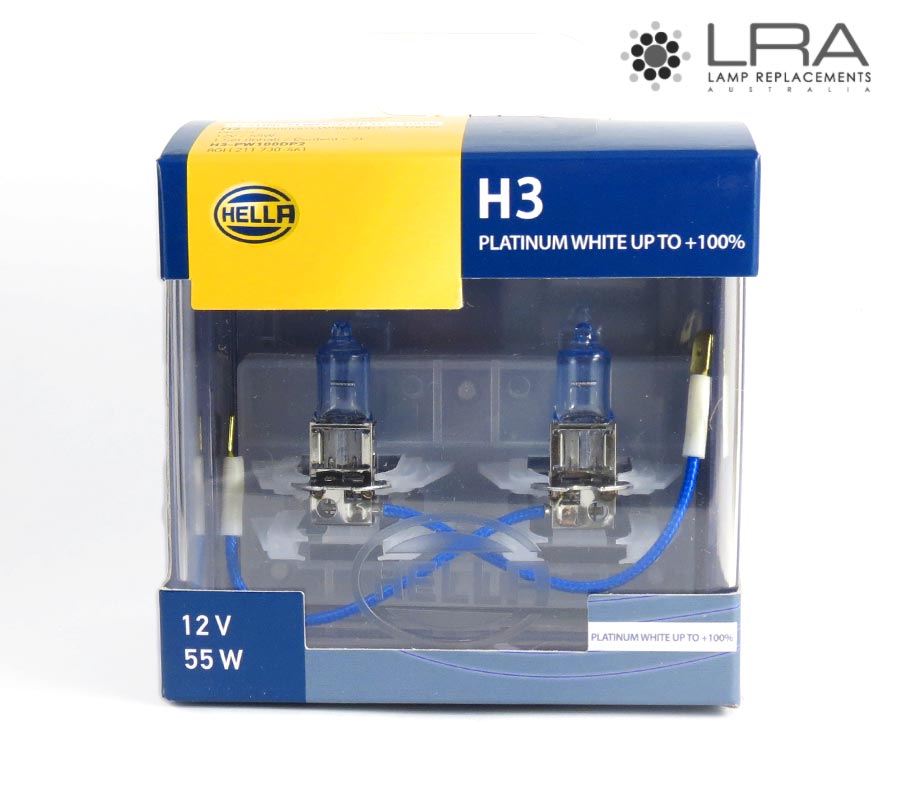 HELLA H3 Headlight Set 55W 12V PK22s Platinum