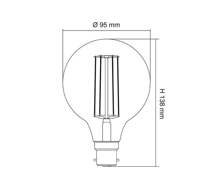 SUNNY LED Spherical G95 6W B22 Warm White-2