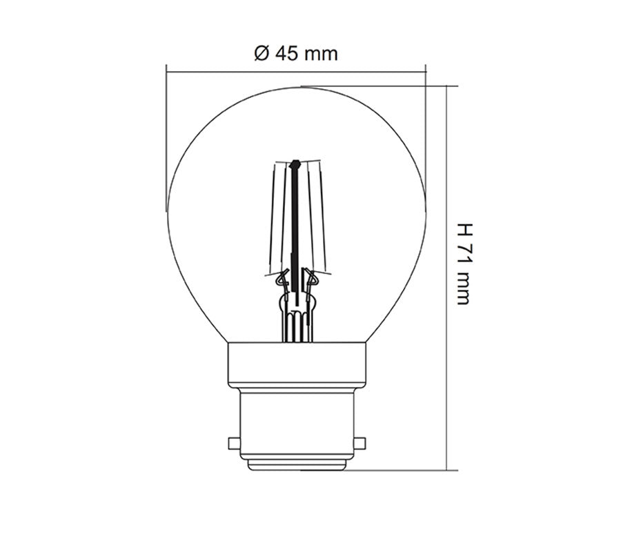 SUNNY LED Fancy Round Filament 4W B22 Warm White