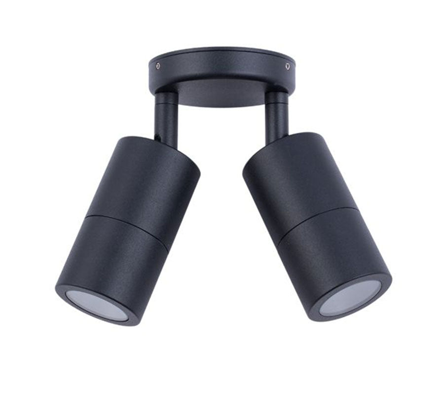 CLA Wall Pillar Twin Adjustable GU10 IP65 Black