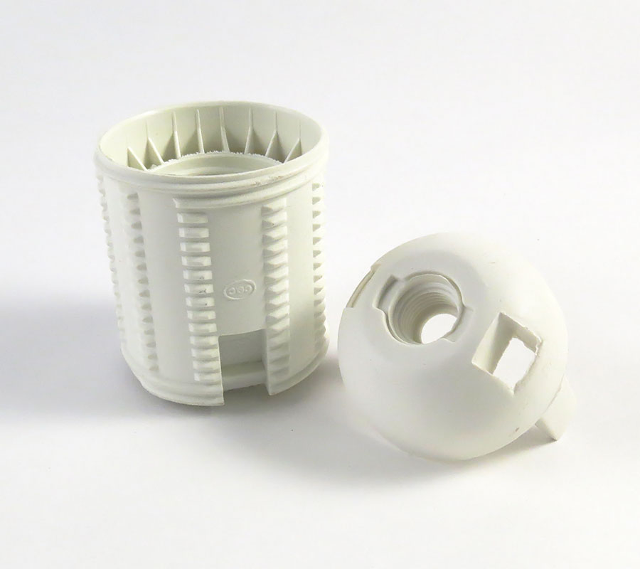 Lamp Holder E27 Bakelite White Threaded-2