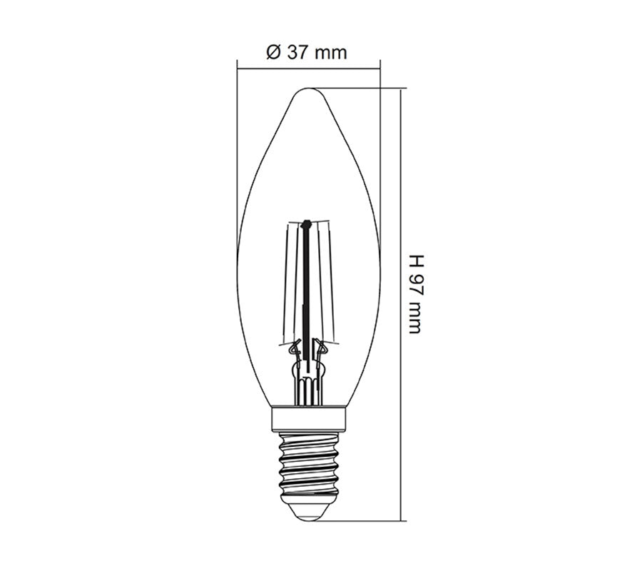 SUNNY LED Candle Filament 4W E14 Warm White