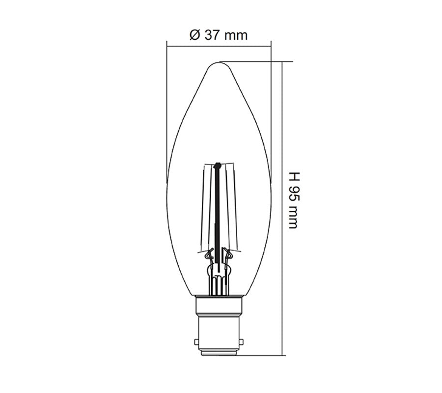SUNNY LED Candle Filament 4W BA15D Warm White-2