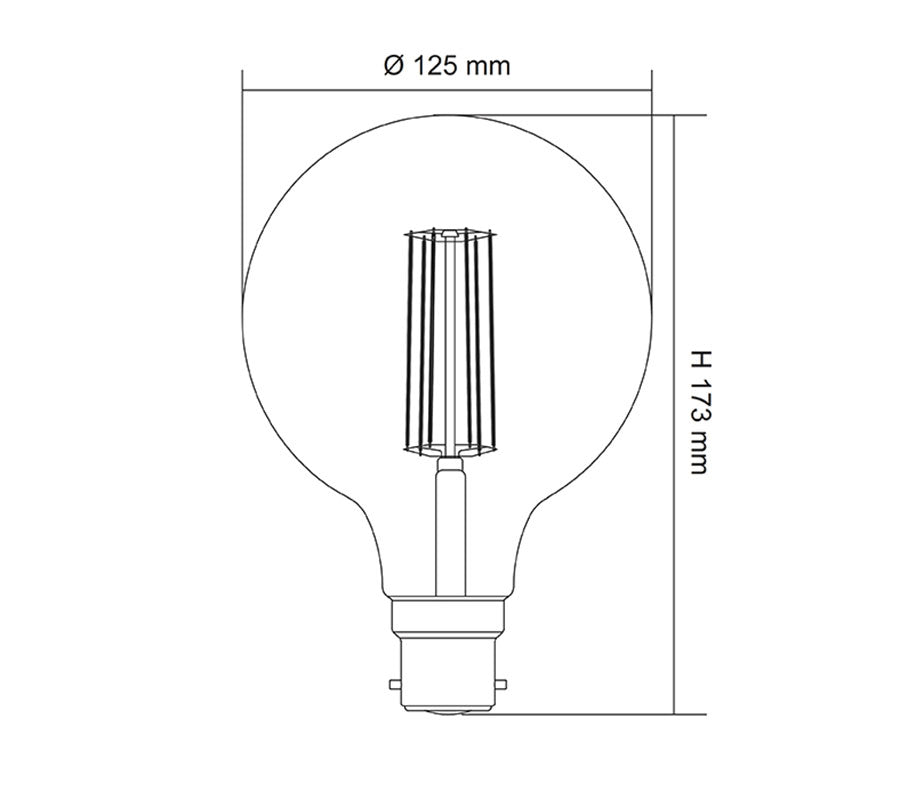 SUNNY LED Spherical G125 8W B22 Filament Daylight-2