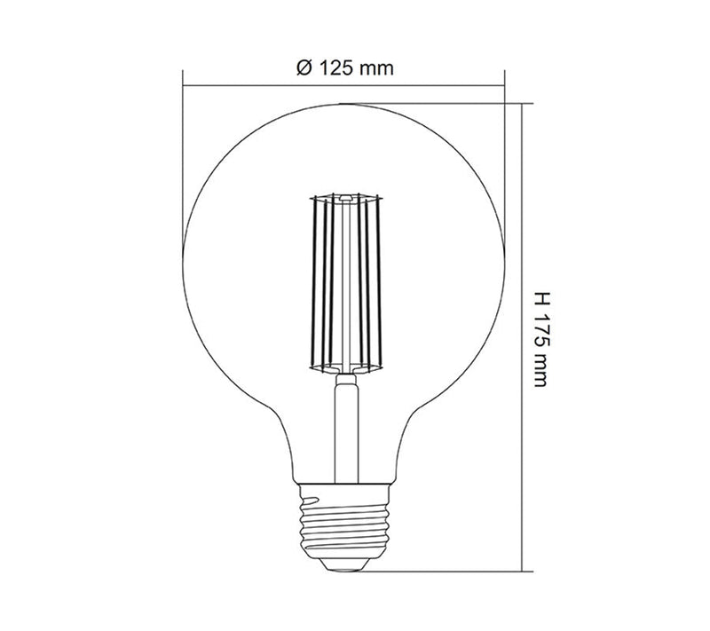 SUNNY LED Spherical G125 8W E27 Filament Daylight-2