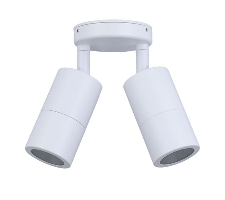 CLA Wall Pillar Twin Adjustable GU10 IP65 White-1