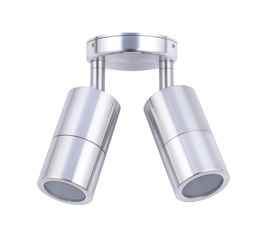 CLA Wall Pillar Twin Adjustable GU10 IP65 Anodised Aluminium