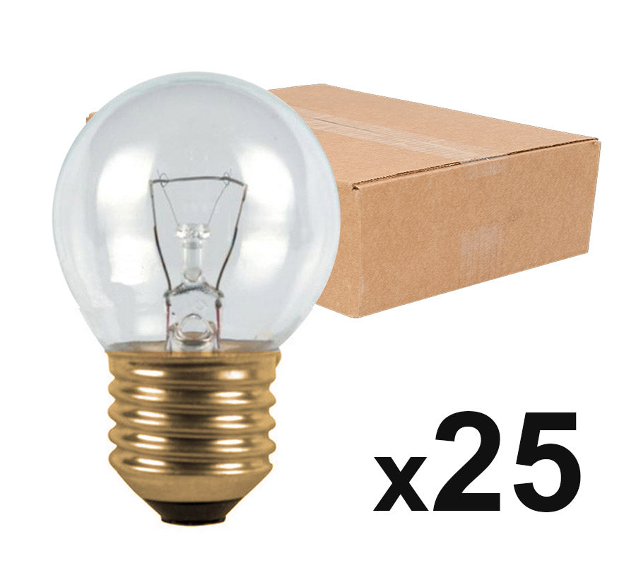 BOX OF 25 Fancy Round 250V 3W Incandescent Warm White-1