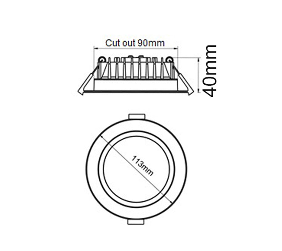 CLA LED Downlight 10W Tri-Colour White GALTRI01-2