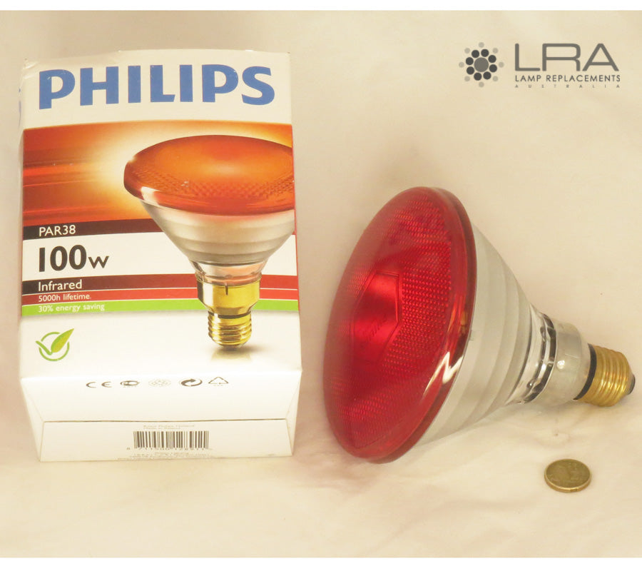 PHILIPS Infrared Heat Lamp PAR38 100W E27 Ruby-1