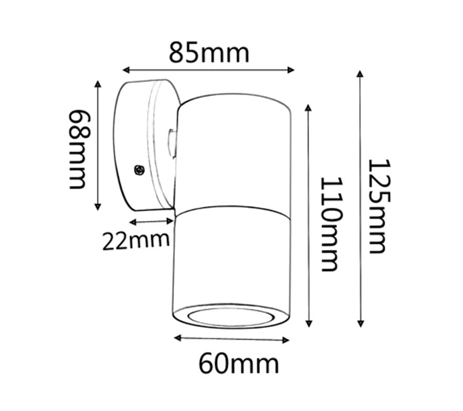 CLA Wall Pillar Light Fixed GU10 IP65 316 Stainless Steel-2