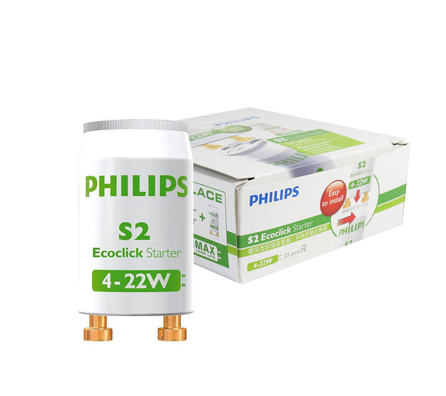BOX OF 25 PHILIPS Starters S2 4-22W Series-1